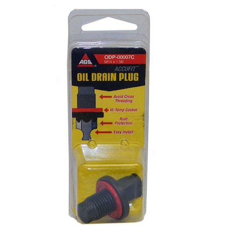 Ags ODP-00007C Accufit Oil Drain Plug M14x1.50, Card ODP-00007C